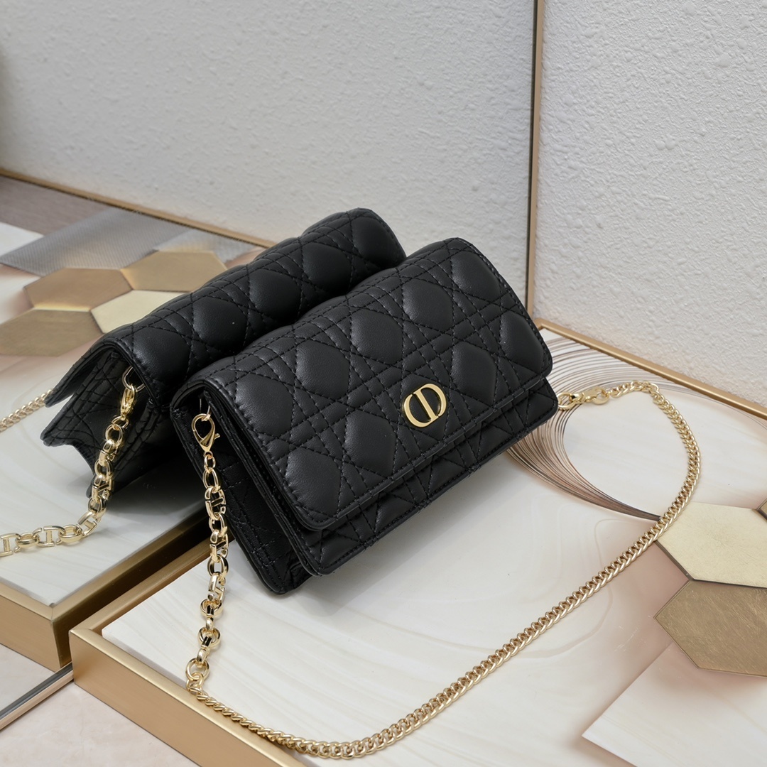 dior black quilted leather wallet on chain - 20 x 11.5 x 3.5 cm - Image 8