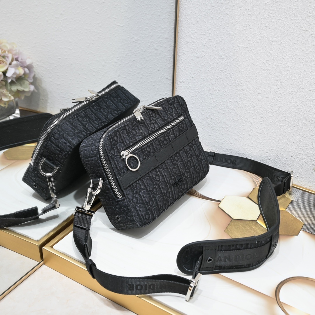 dior black monogram crossbody bag 22*15*6 - Image 8