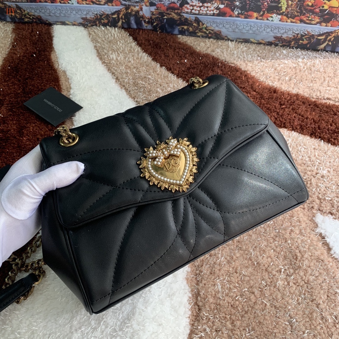 dolce & gabbana black quilted handbag 25.5*17*8.5 - Image 8