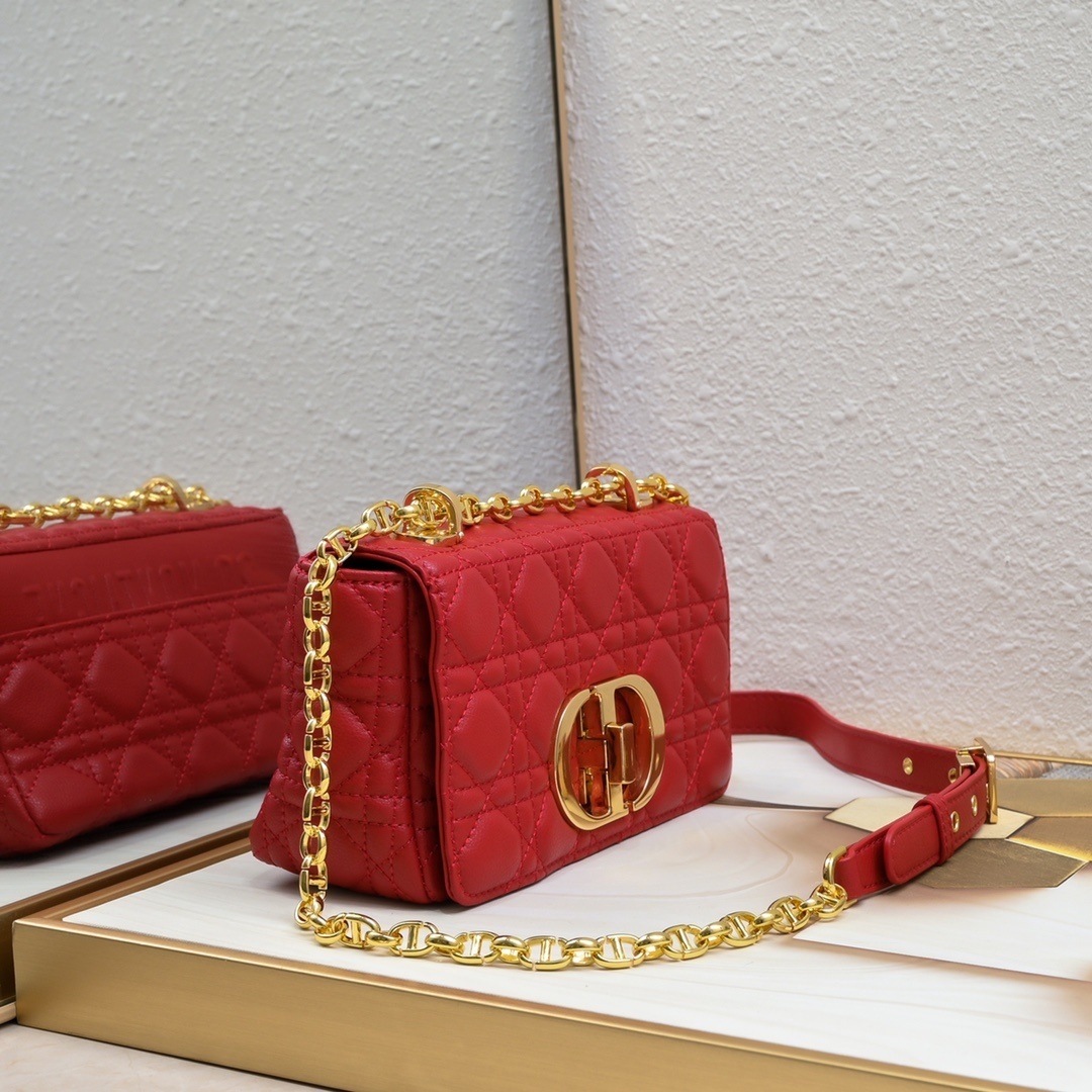 dior red quilted chain bag - model 21-13-8 - Image 8