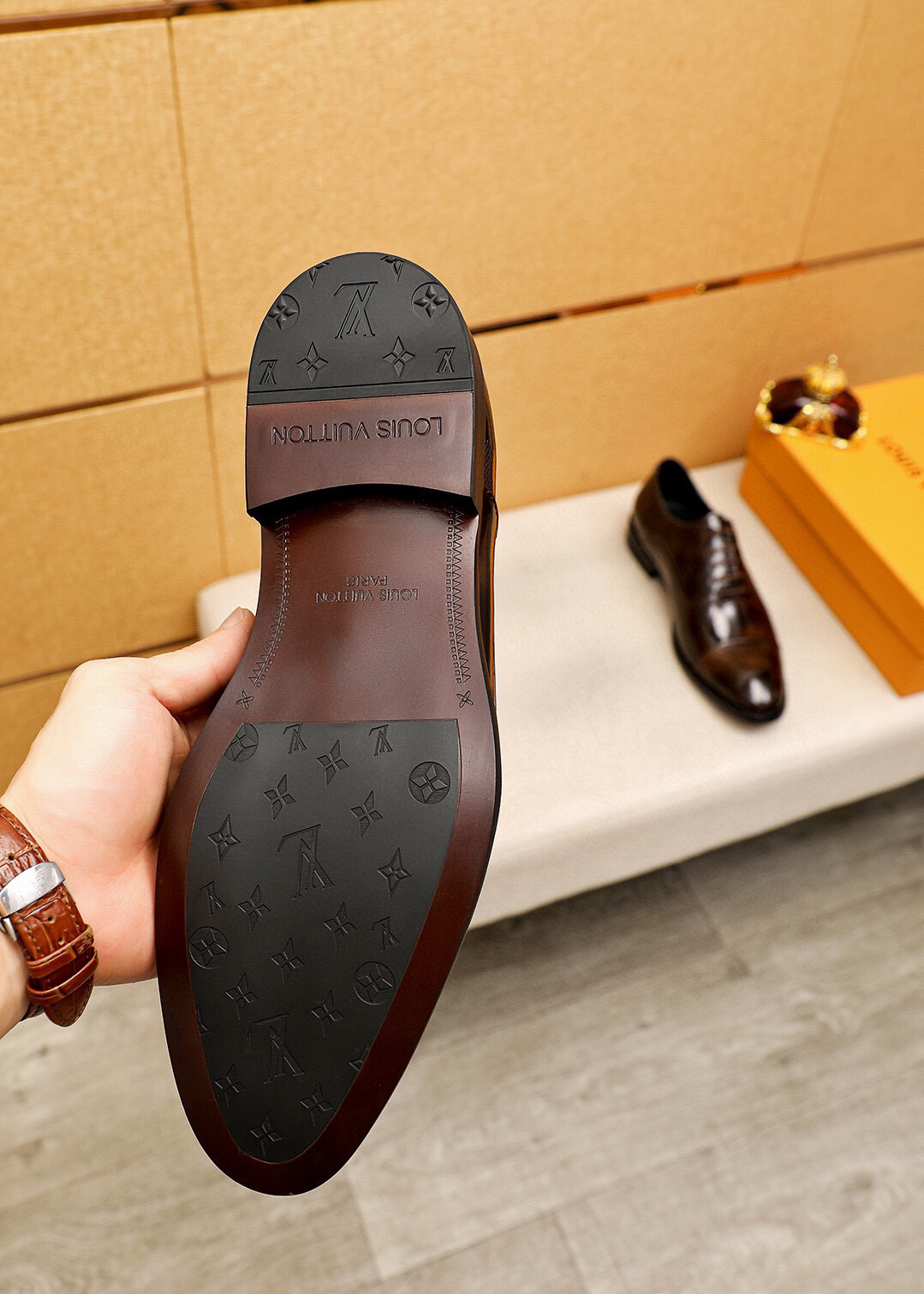 louis vuitton brown leather dress shoes 38-44 - Image 8