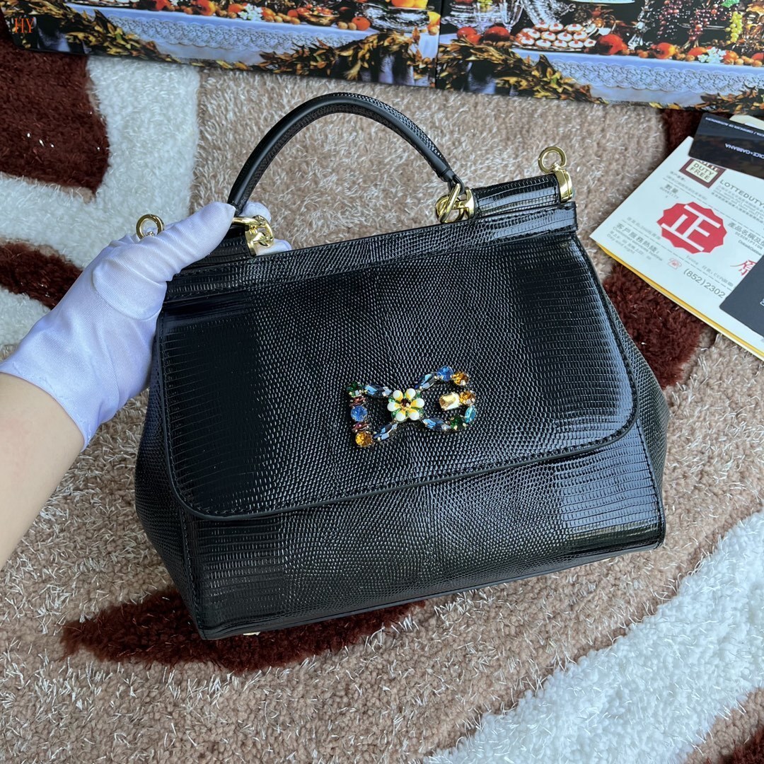 dolce & gabbana black handbag with decorative bow - Image 8