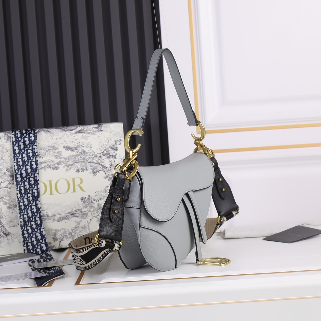 dior gray saddle bag - 25.5x20x6.5 cm - Image 8