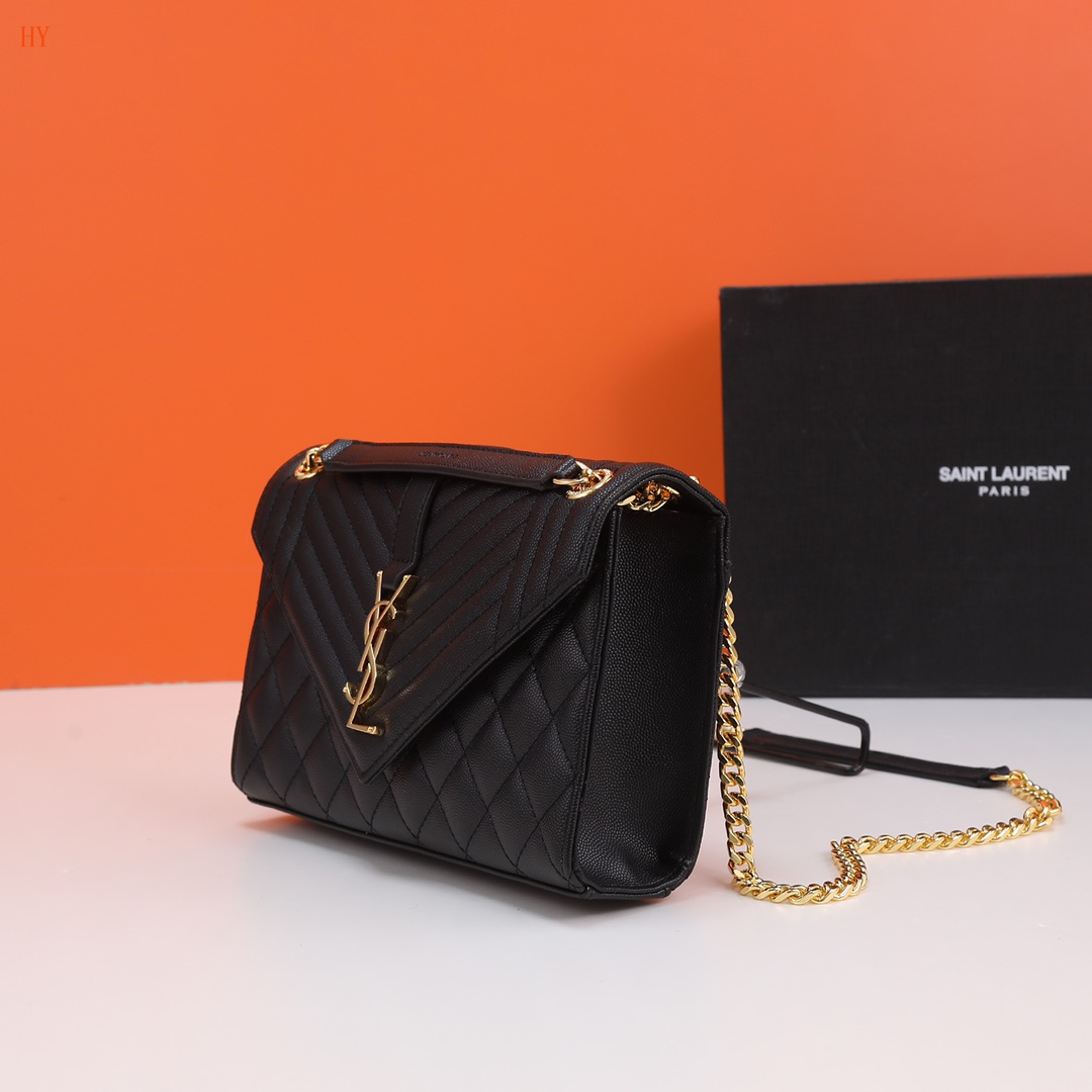 yves saint laurent black quilted handbag 24*17*6 - Image 8