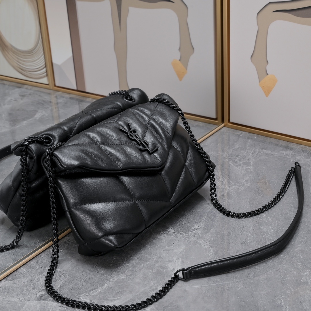 yves saint laurent black quilted shoulder bag 23×15.5×8.5cm - Image 8