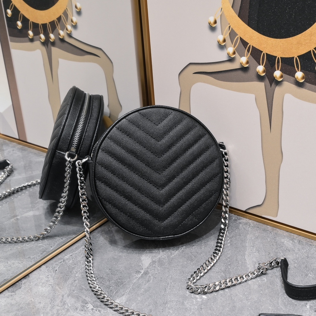 yves saint laurent round black bag 17x17x5.5 cm - Image 8