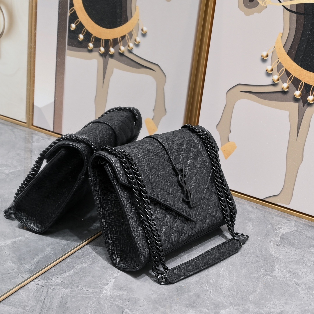 yves saint laurent quilted black crossbody bag - 24x17.5x6cm - Image 8