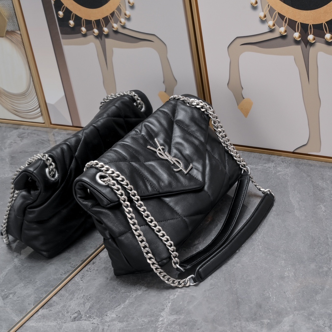 yves saint laurent black quilted shoulder bag 29x17x11cm - Image 8