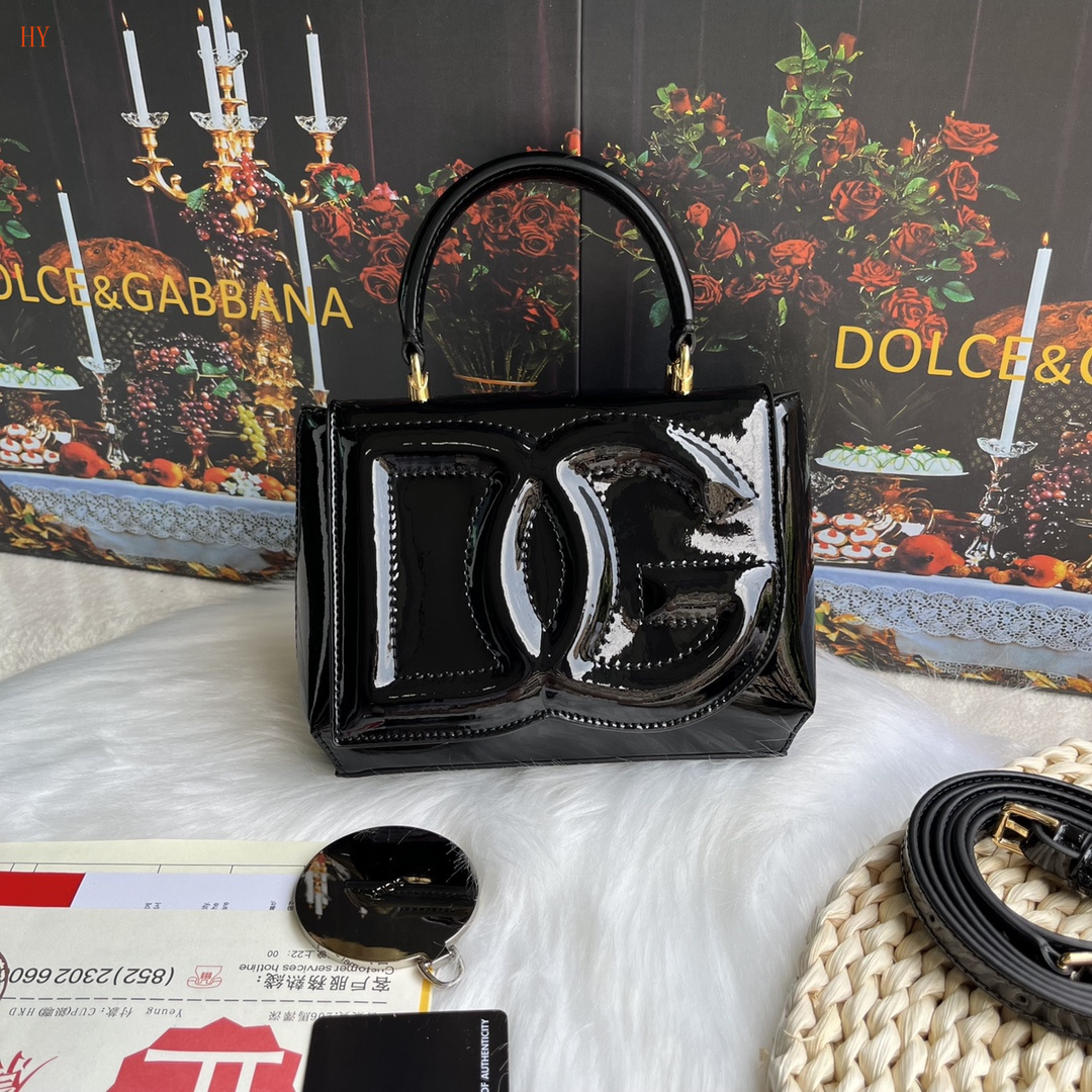 dolce & gabbana black patent leather handbag 17.5x13.5x6.5 - Image 8
