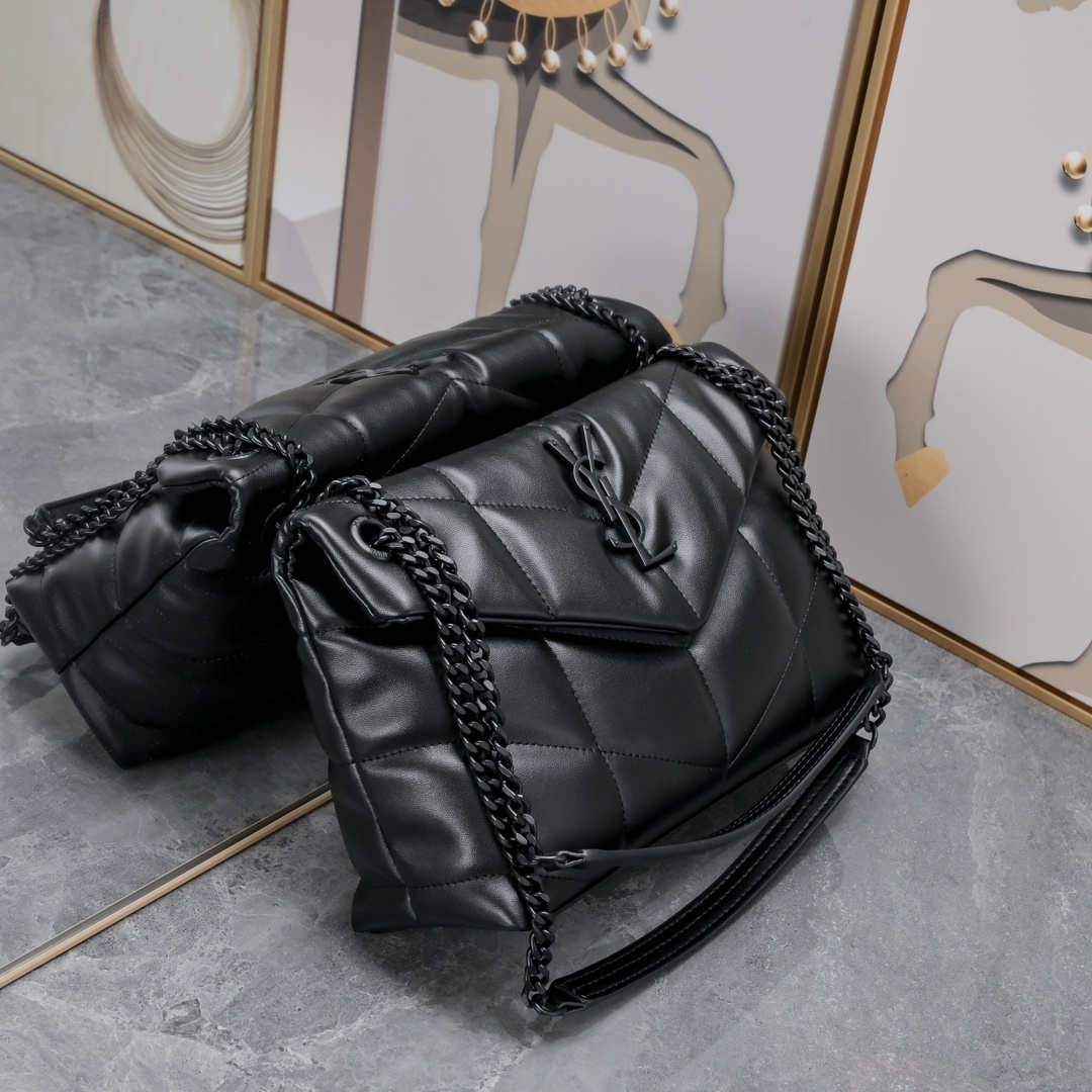 yves saint laurent black quilted handbag 29x17x11cm - Image 8