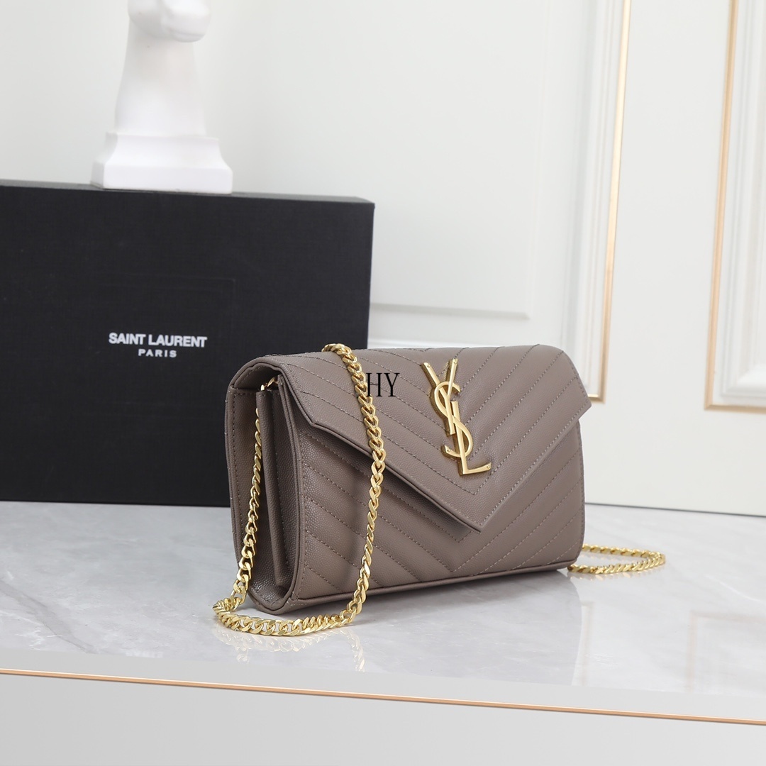 yves saint laurent chevron wallet on chain - 22.5x14x4 cm - Image 8