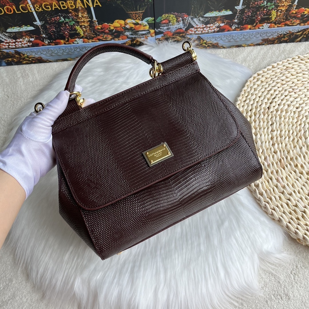 dolce & gabbana brown textured handbag 25x20x12 cm - Image 8