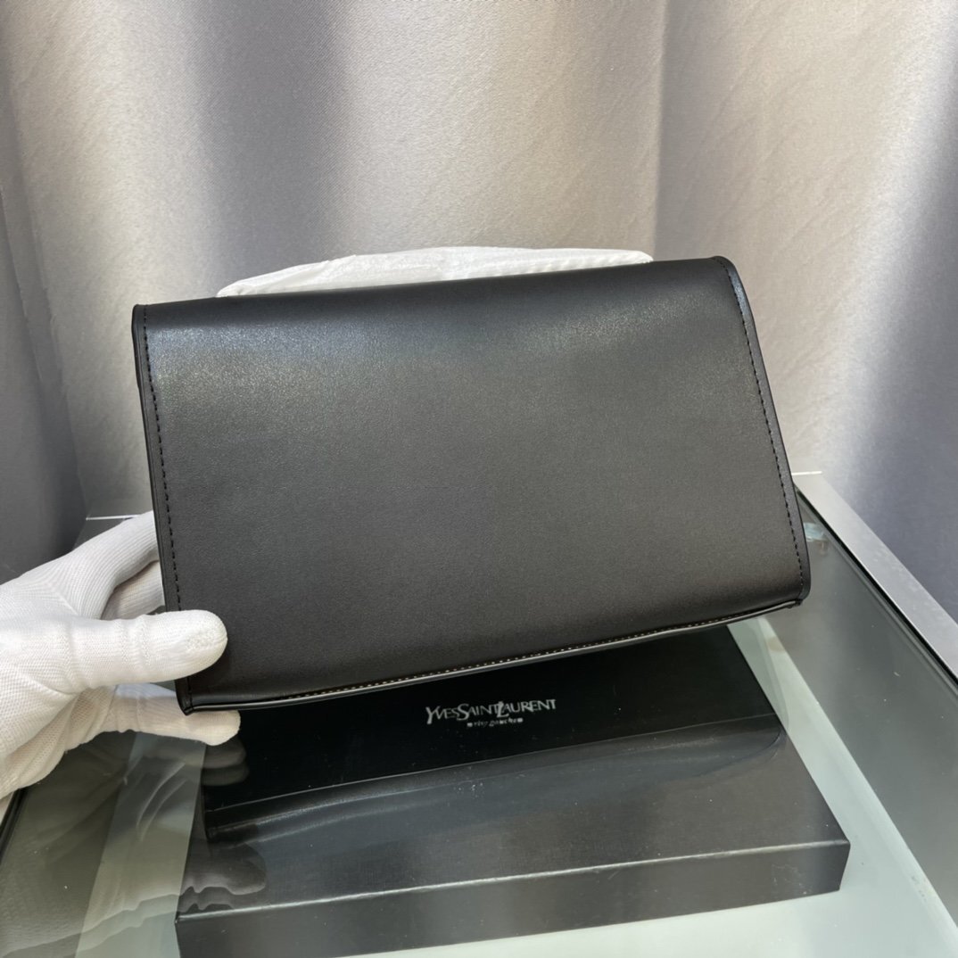 yves saint laurent black leather handbag 22x15 cm - Image 8