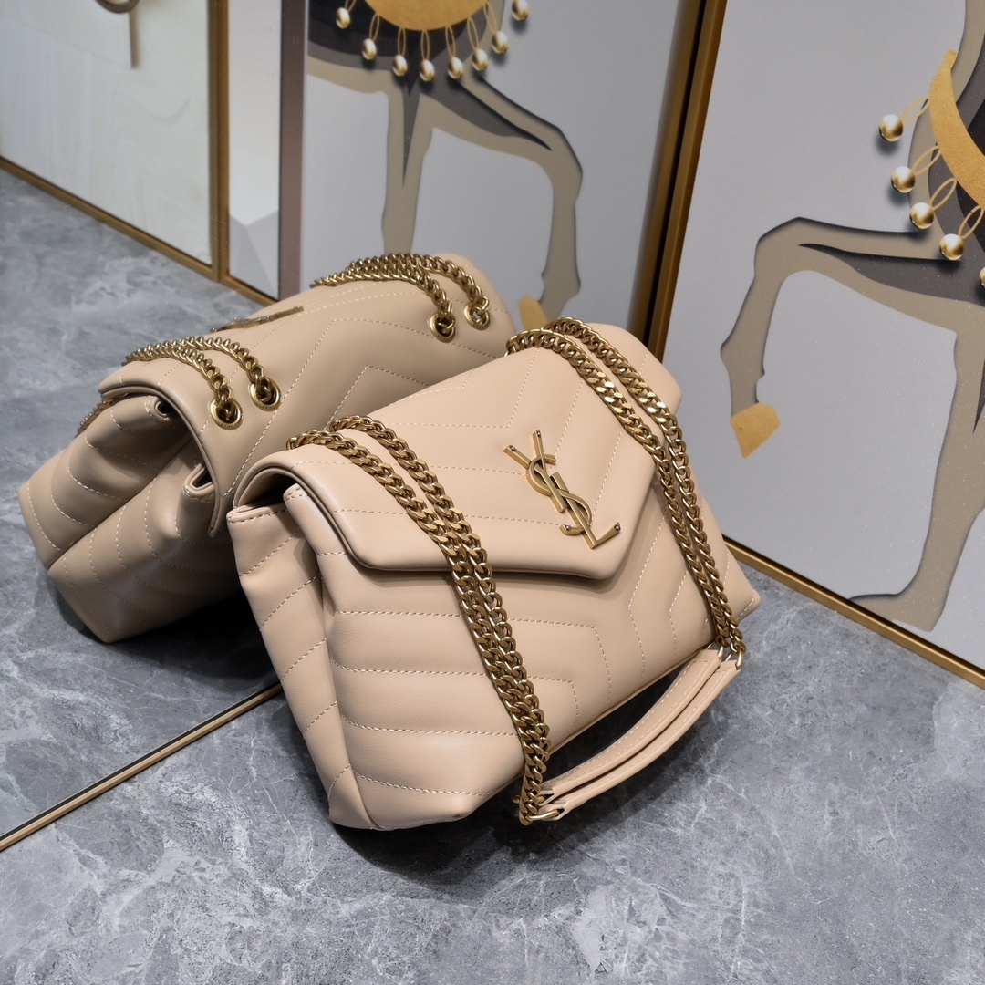 yves saint laurent 24cm beige quilted handbag - Image 8