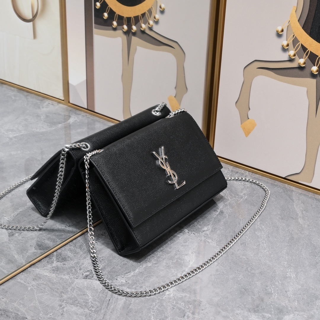 yves saint laurent black leather crossbody bag 24*5.5*14.5 - Image 8