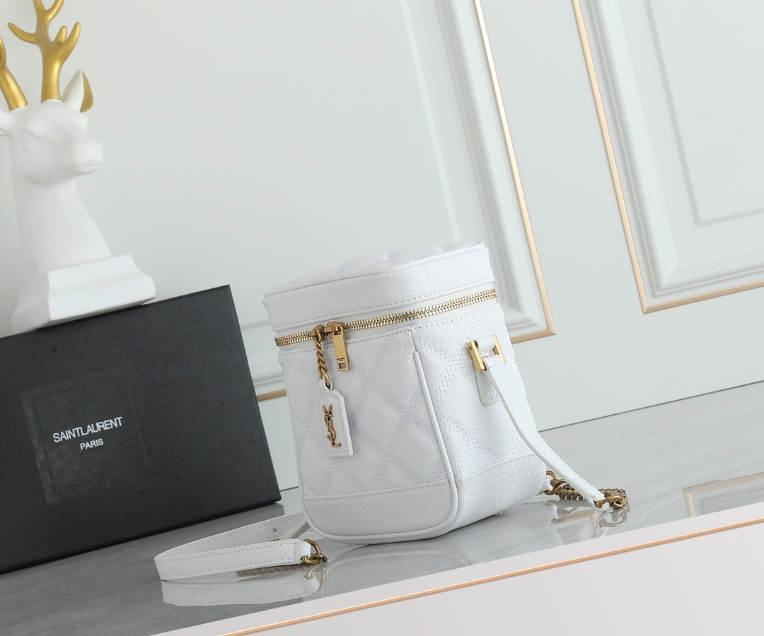yves saint laurent quilted white crossbody bag - 16.5x14.5x9 cm - Image 8