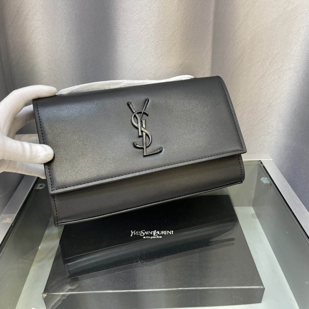 yves saint laurent black leather handbag 24x16x8 cm - Image 8