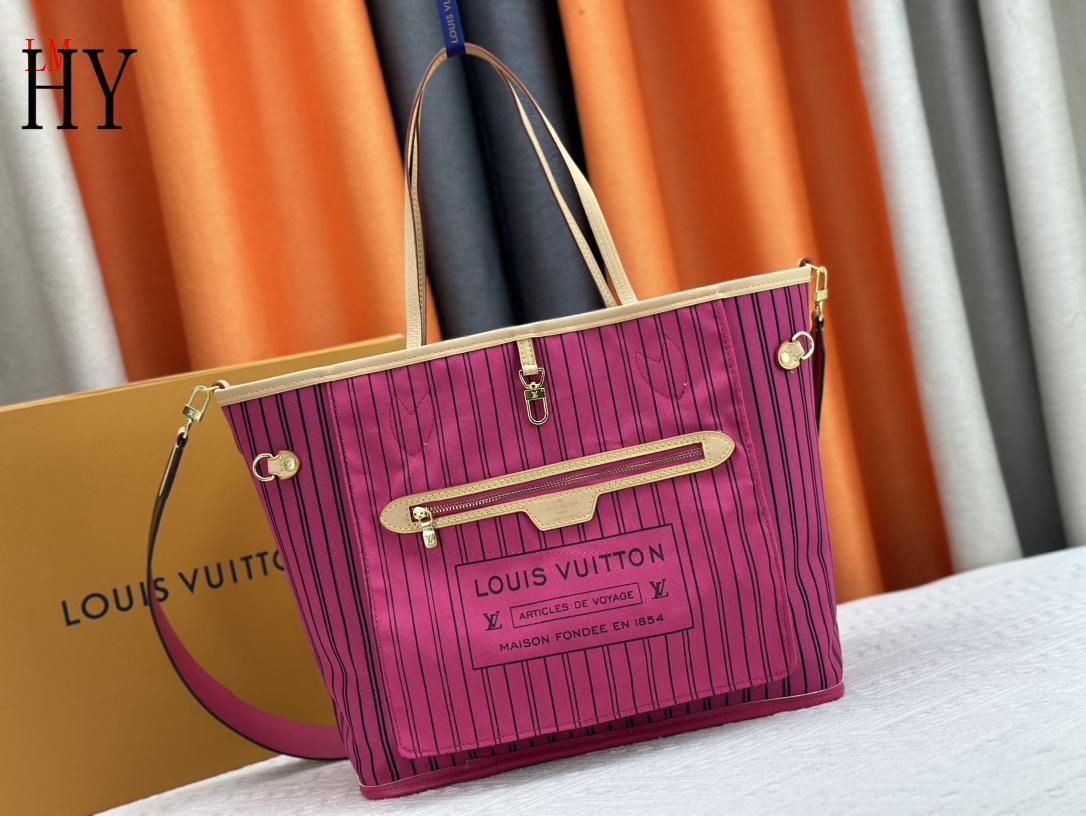 louis vuitton pink striped tote bag 31x28x14