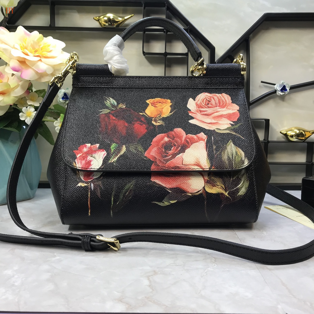 dolce & gabbana floral print handbag 25*20*12
