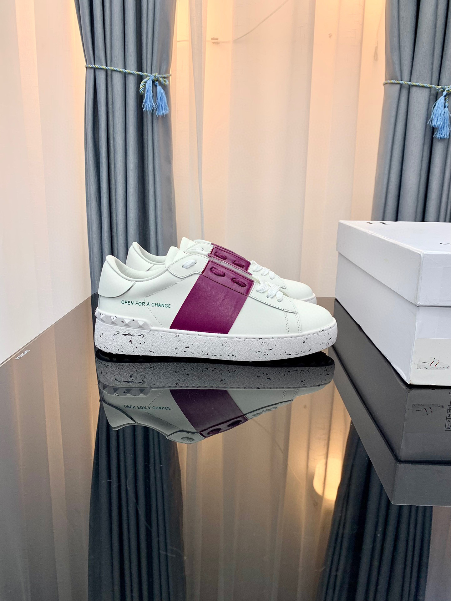 valentino couples sneakers 35-44 with purple stripe - Image 8