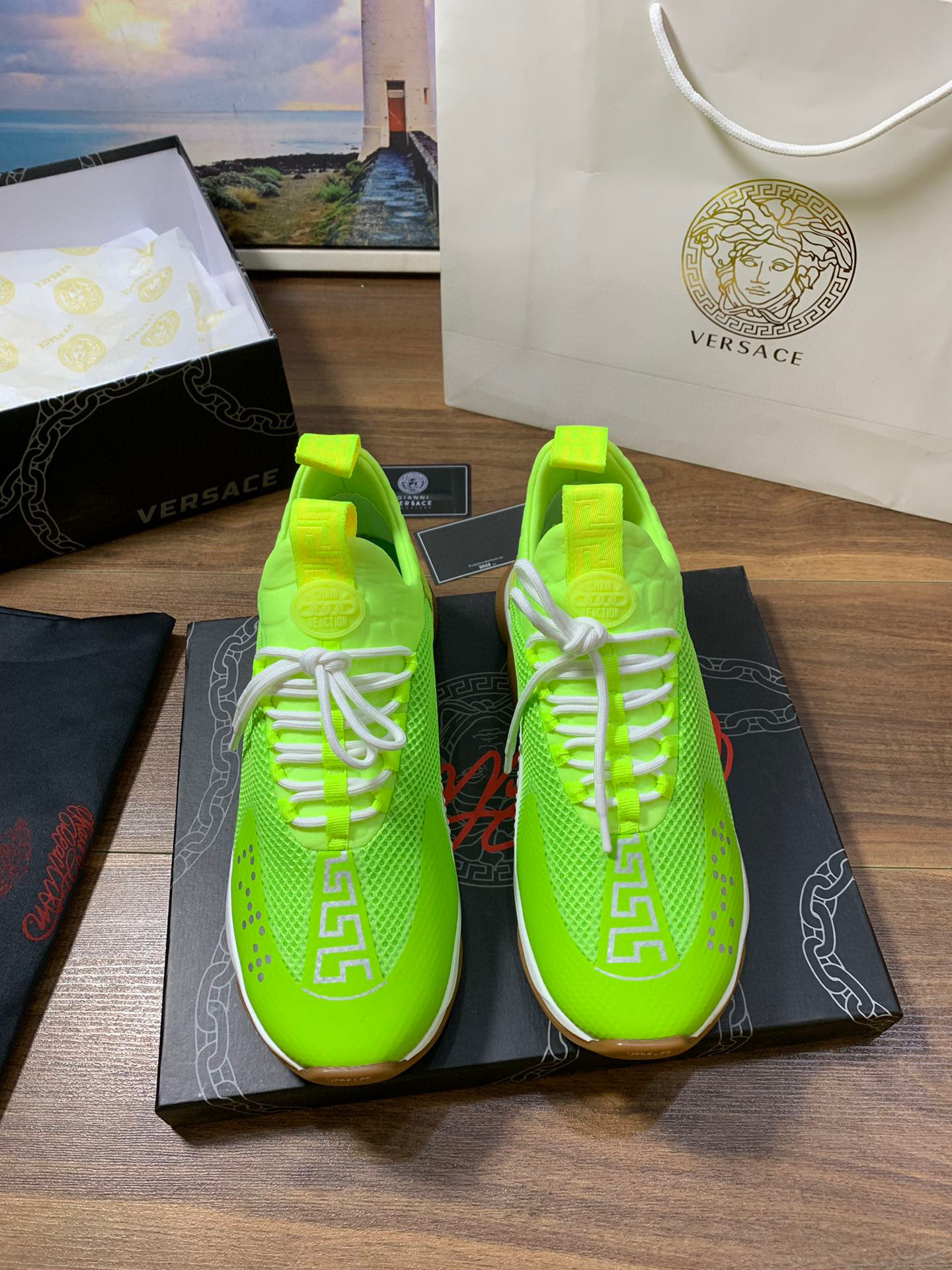 versace neon green sneakers for couples - sizes 35-44 - Image 8
