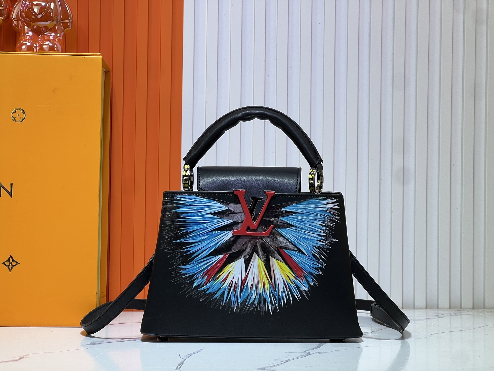louis vuitton colorful handbag 27x17.3x9 cm