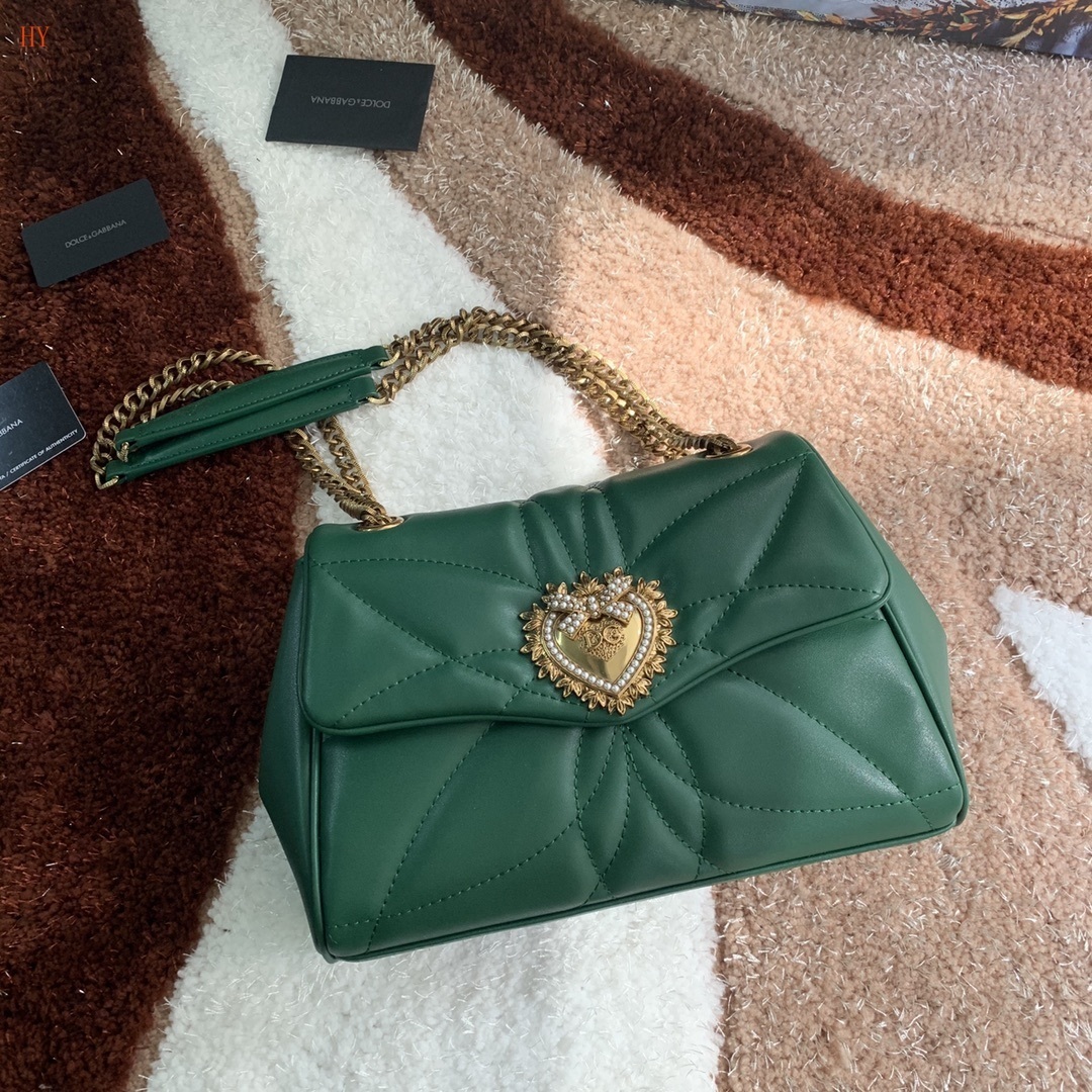 dolce & gabbana green quilted handbag 25.5x8.5x17 cm