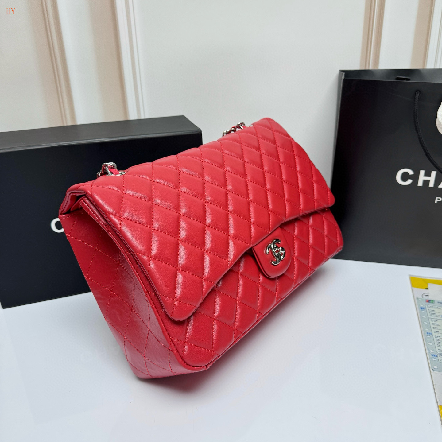 chanel red quilted flap bag - 33*22*9.2 cm - Image 9