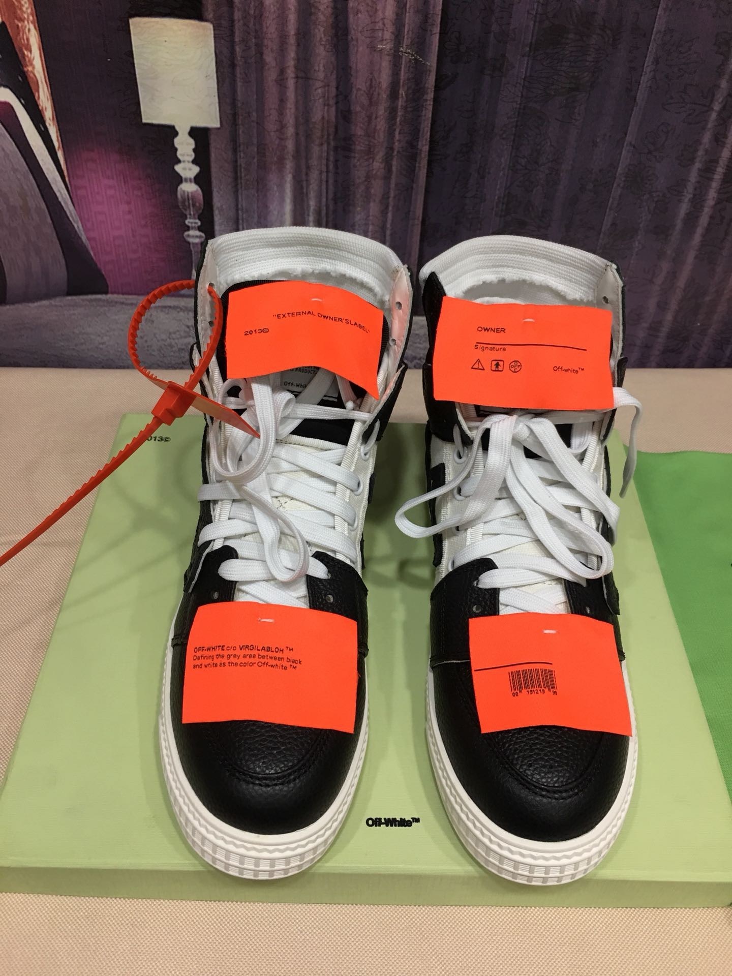 off-white high-top sneakers for couples, sizes 35-44 - Image 9