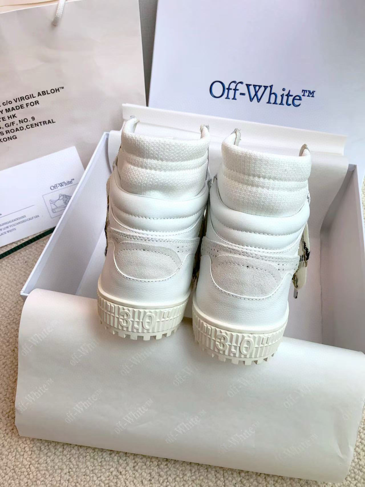 off-white high-top sneakers - size 35/44 - Image 9
