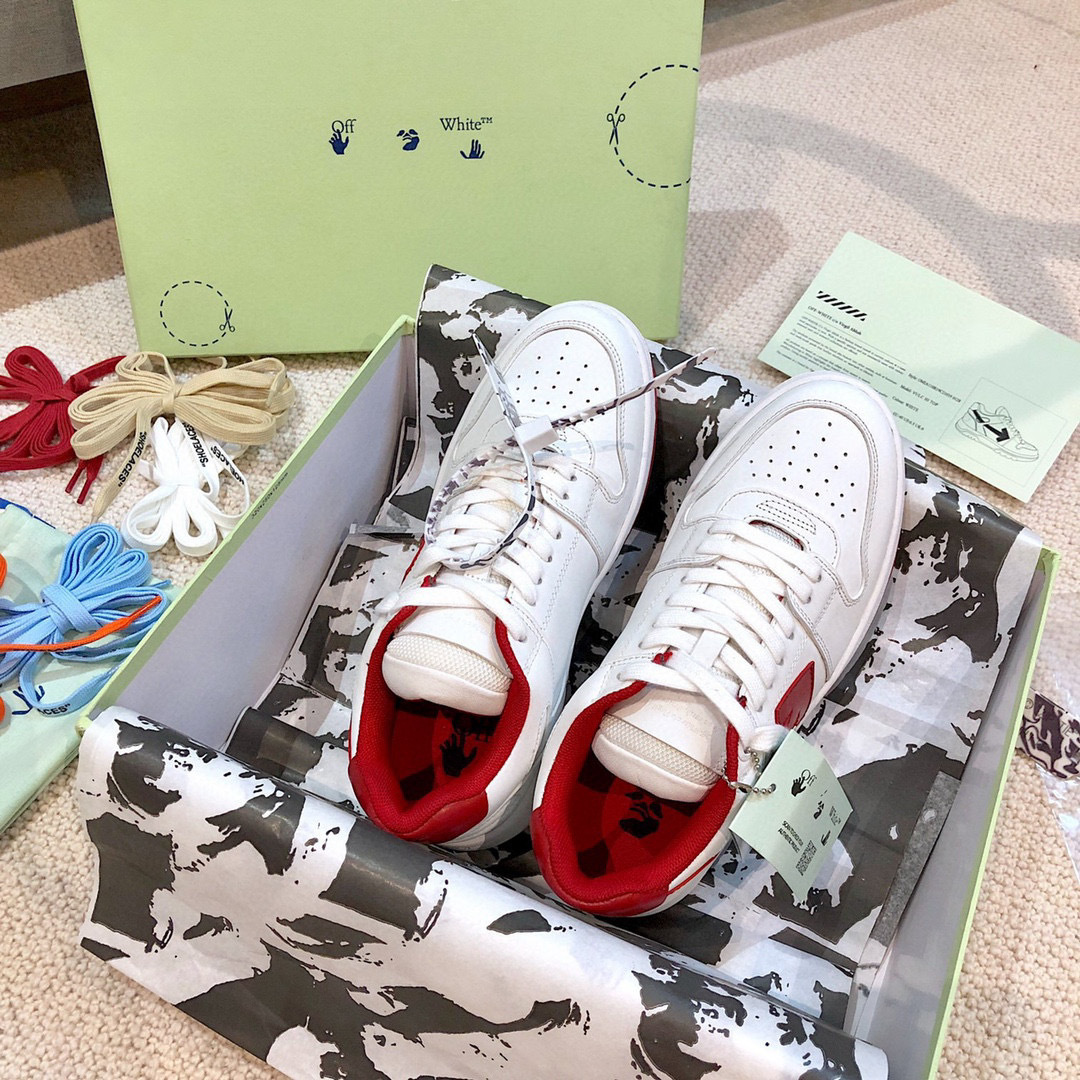 off-white couple's sneakers size 35-44 - red & white - Image 9