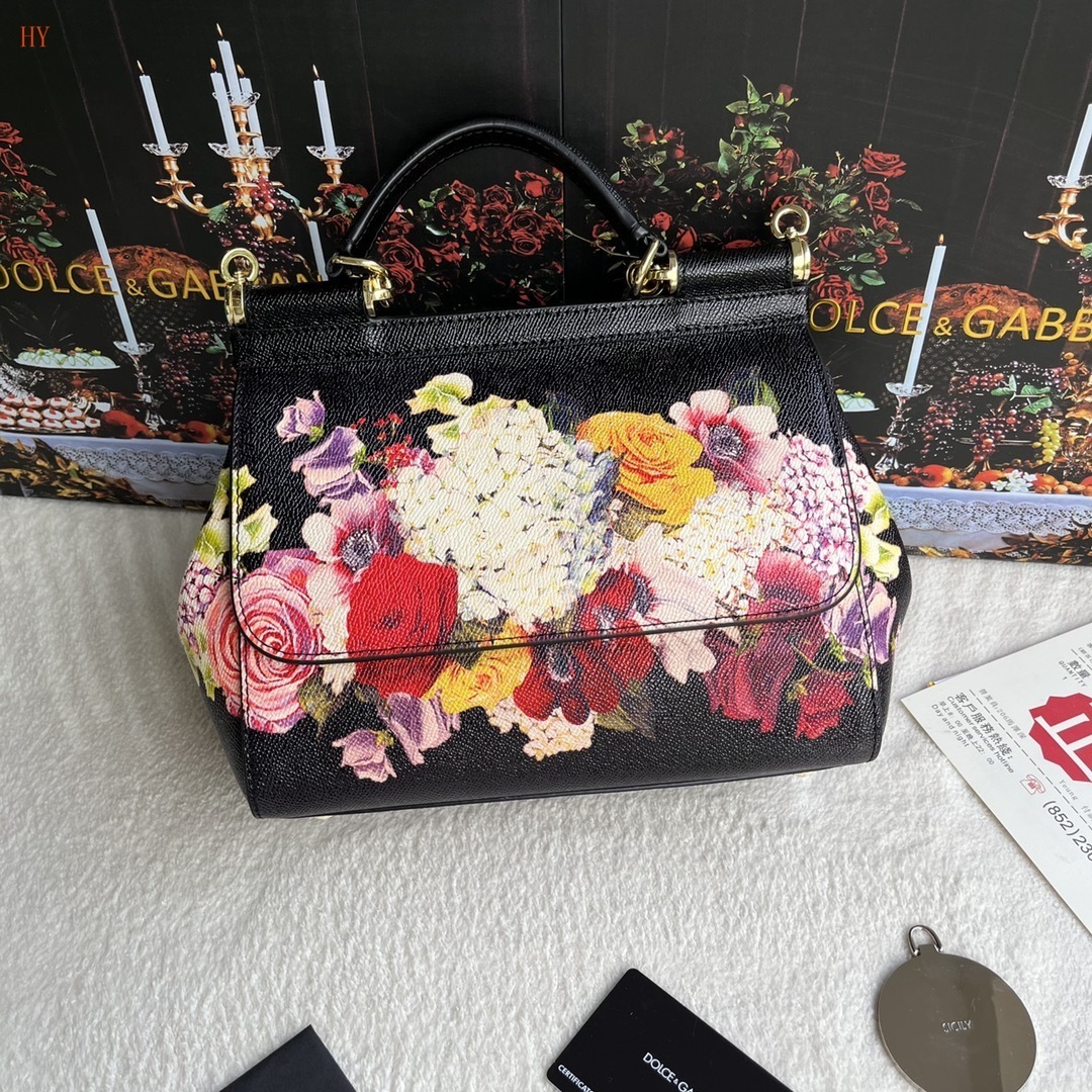 dolce & gabbana floral print handbag 25*20*12
