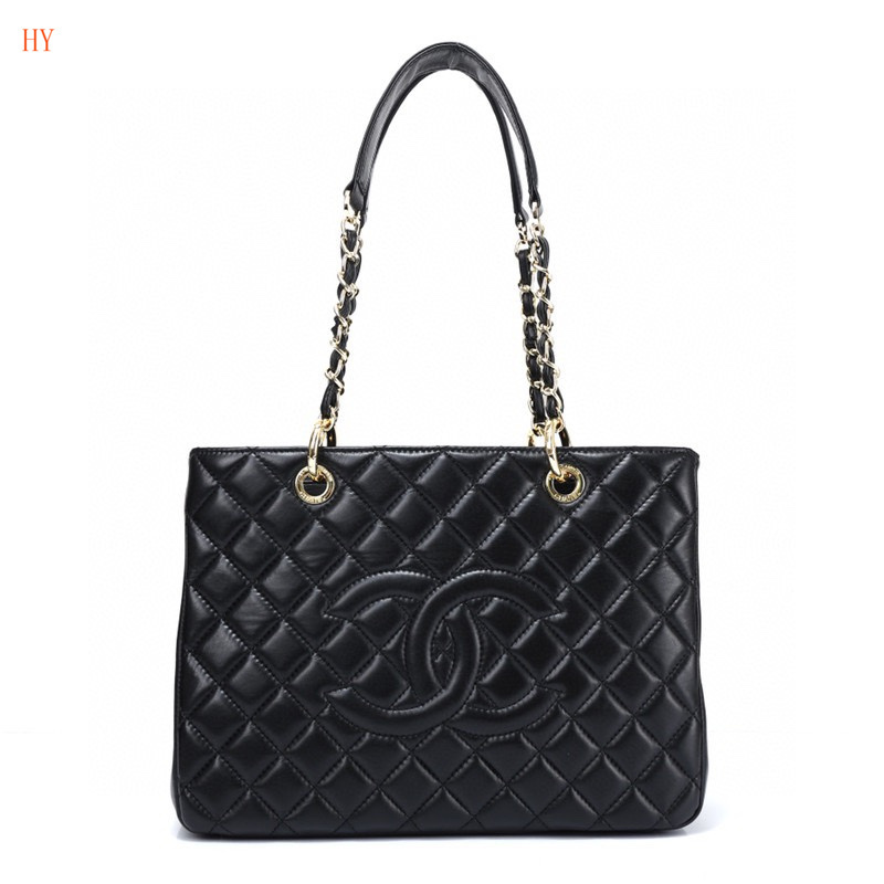 chanel black quilted tote bag - 34x27x17 cm