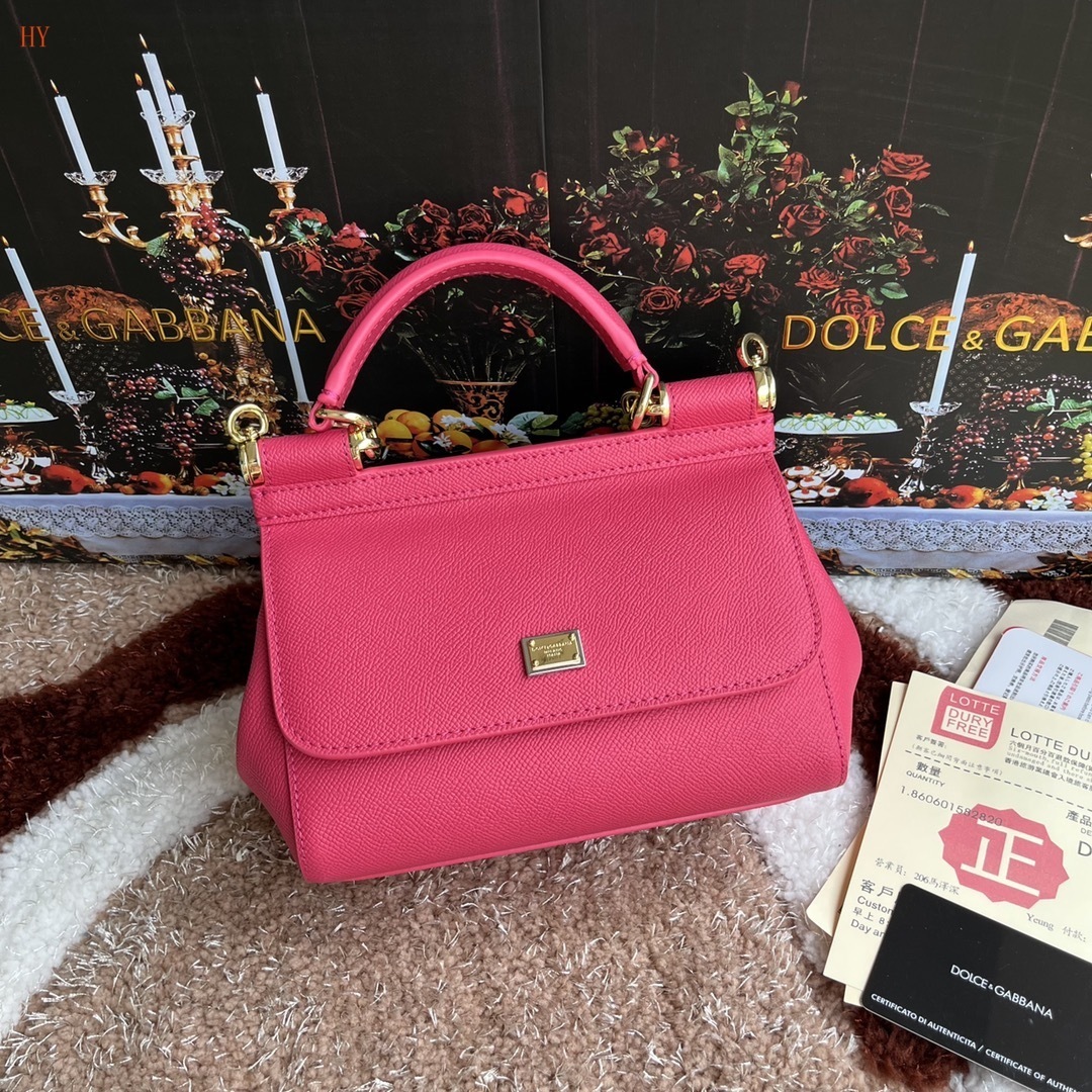 dolce & gabbana pink handbag 20*17*7 cm