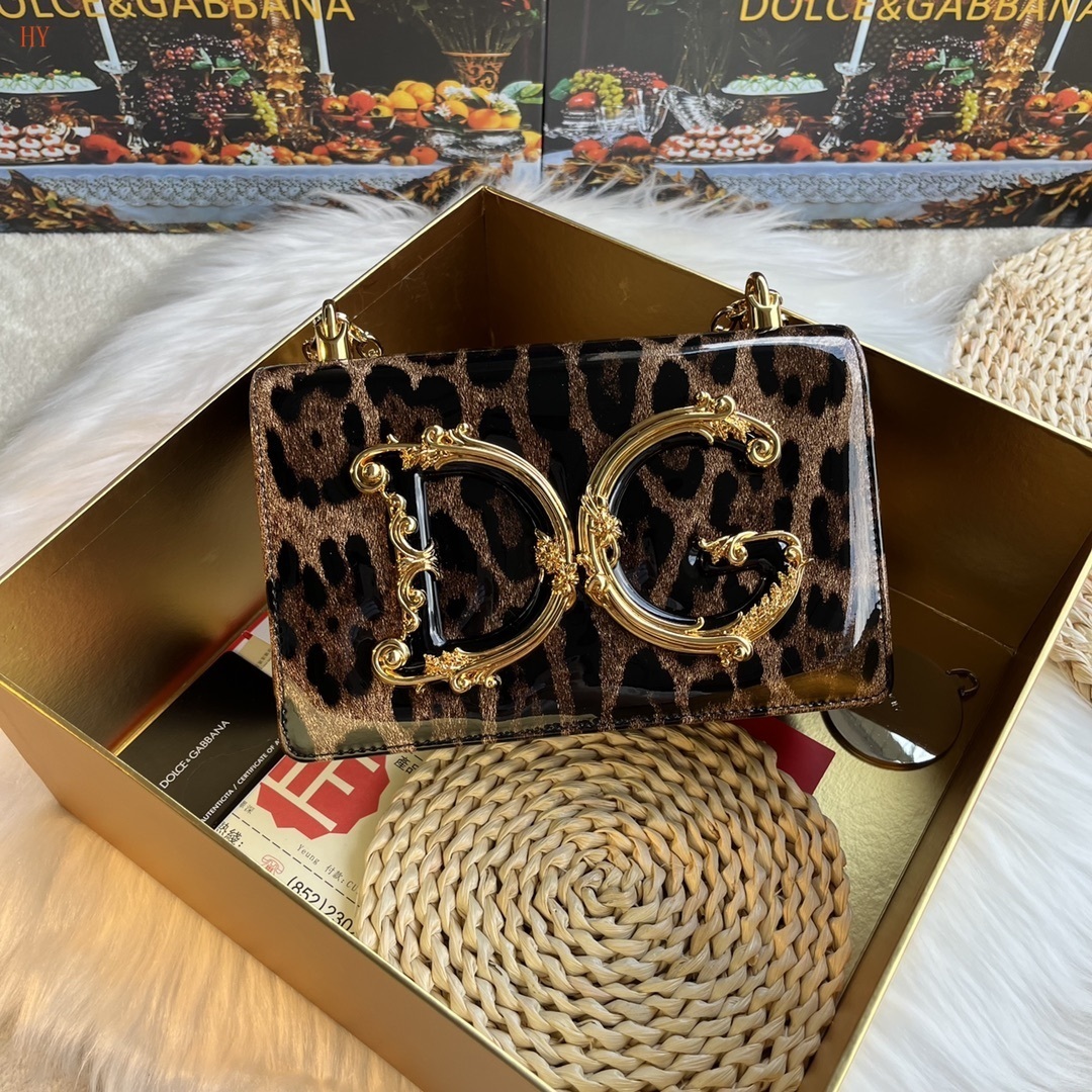 dolce & gabbana leopard print bag 21*15*4