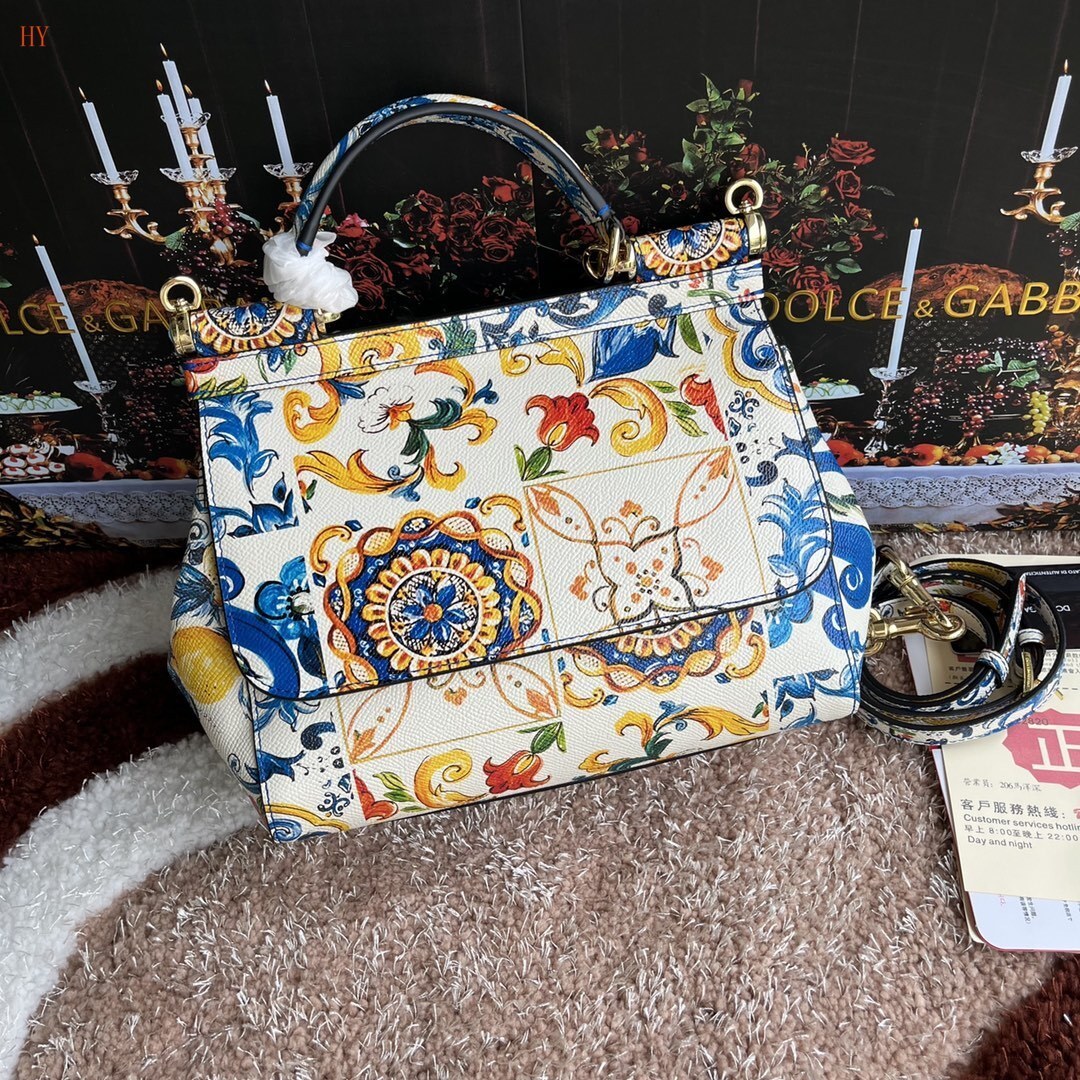 dolce & gabbana floral print handbag 25x20x12.5 cm