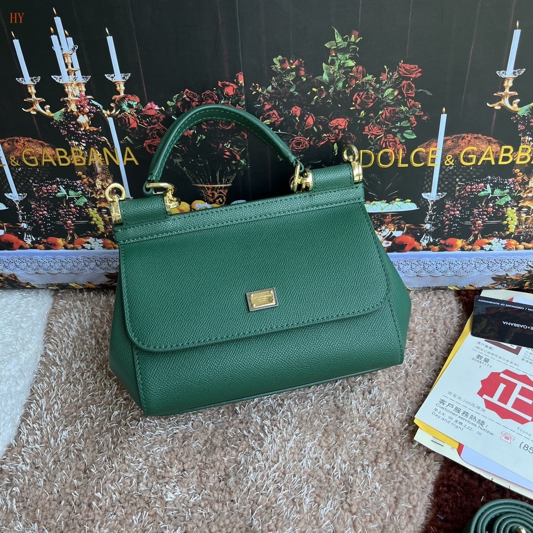 dolce & gabbana green handbag 20*17*7 cm