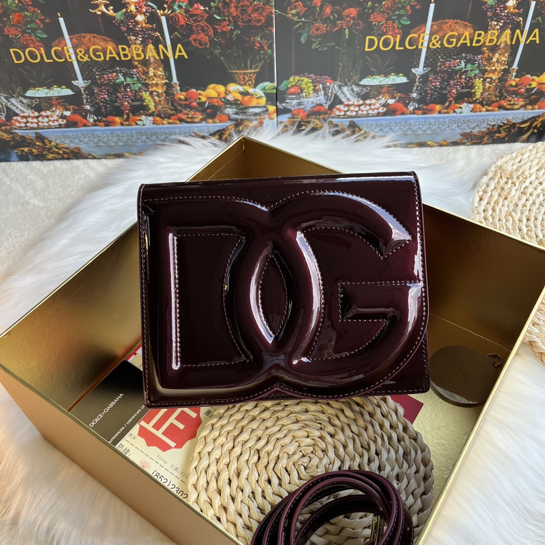 dolce & gabbana logo bag 20x16x5.5 cm - burgundy