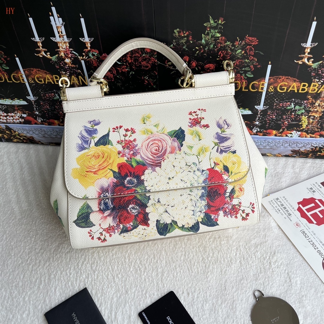 dolce & gabbana floral print handbag 25x20x12.5 cm