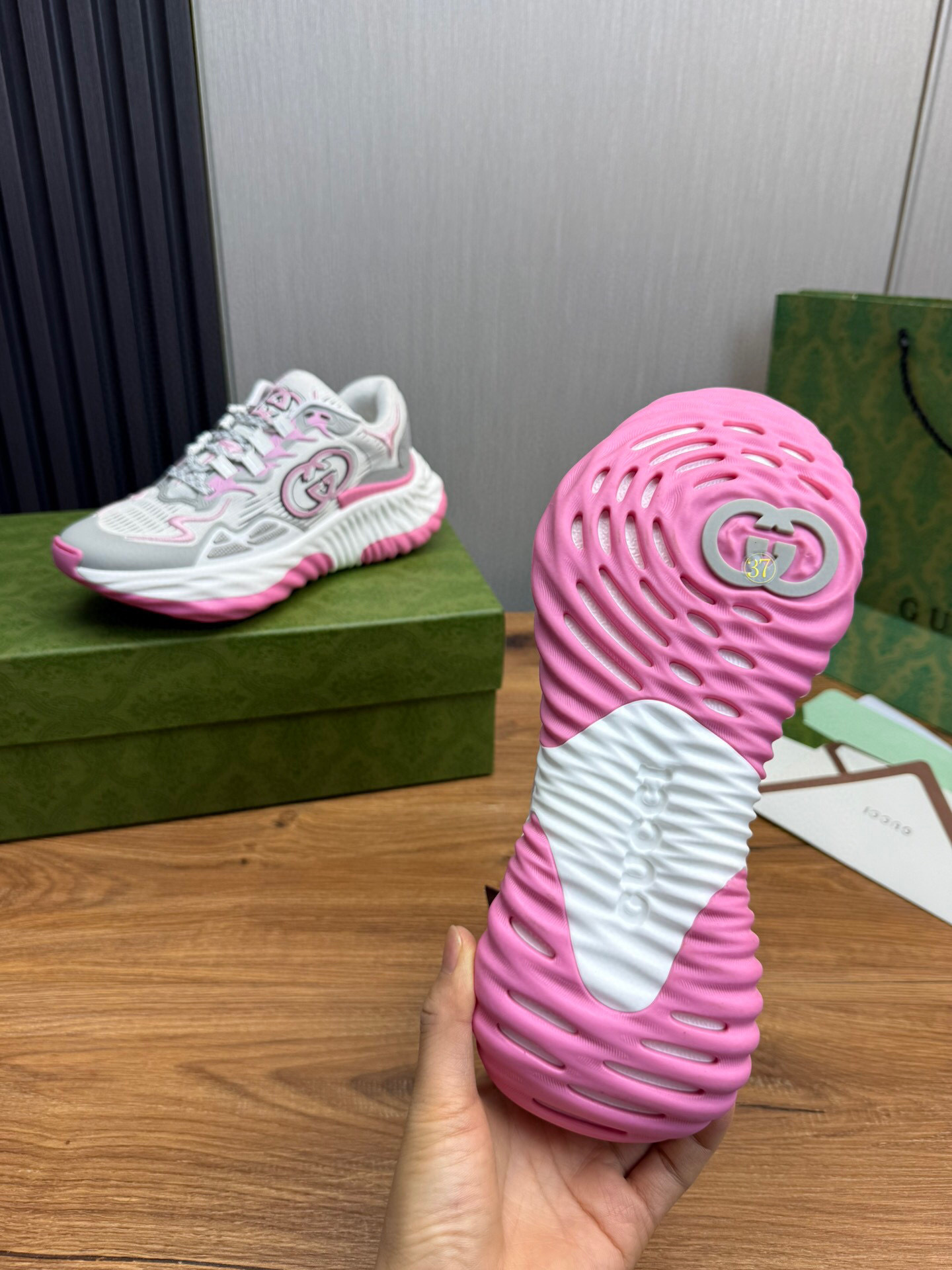 gucci g couples sneakers 35-44 8063420 - pink/gray - Image 9