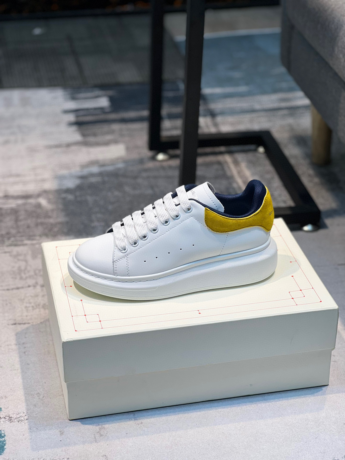 alexander mcqueen white sneakers with yellow accents - Image 9