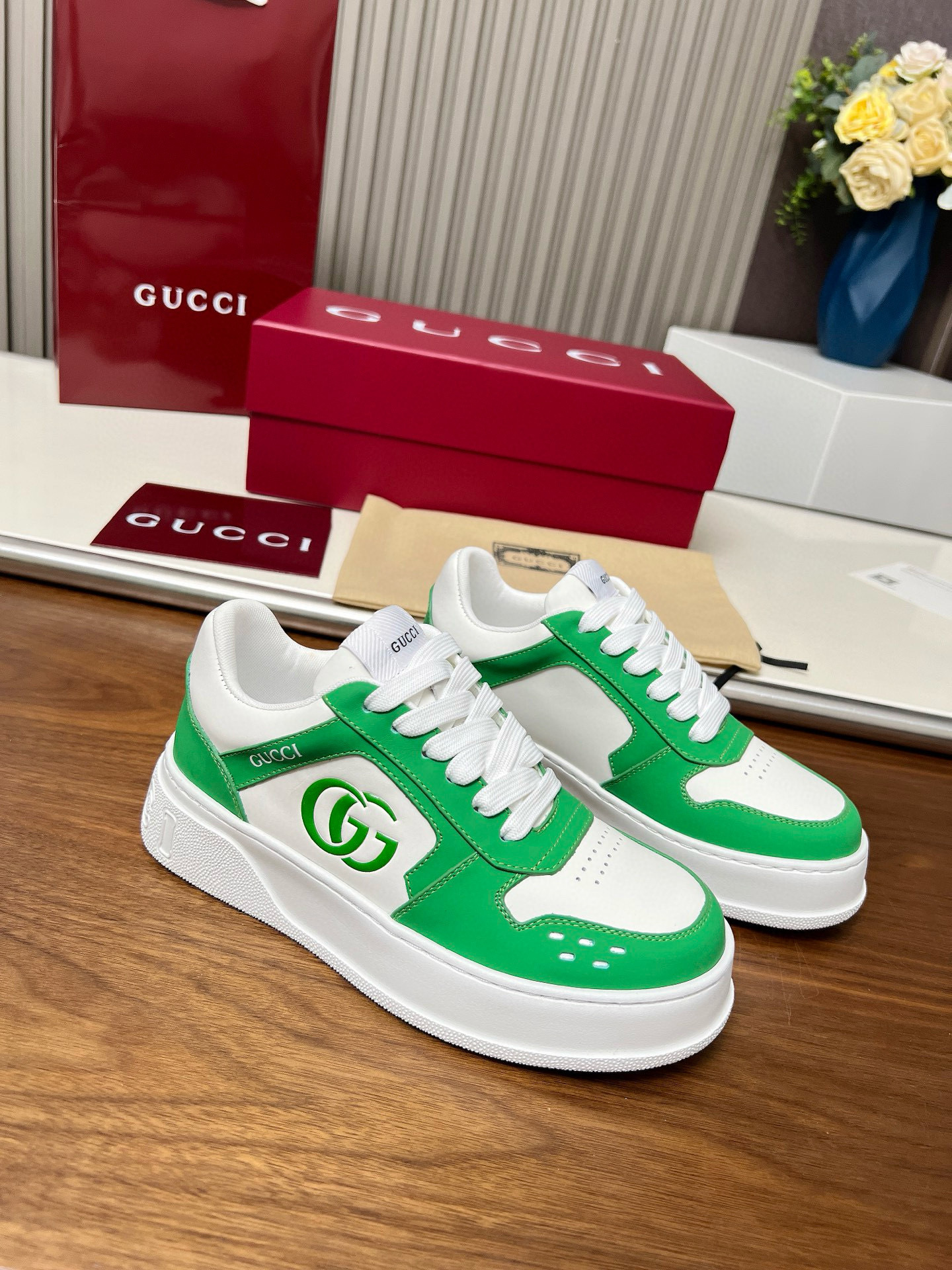 gucci g couples sneakers 35/45 - green/white - Image 9