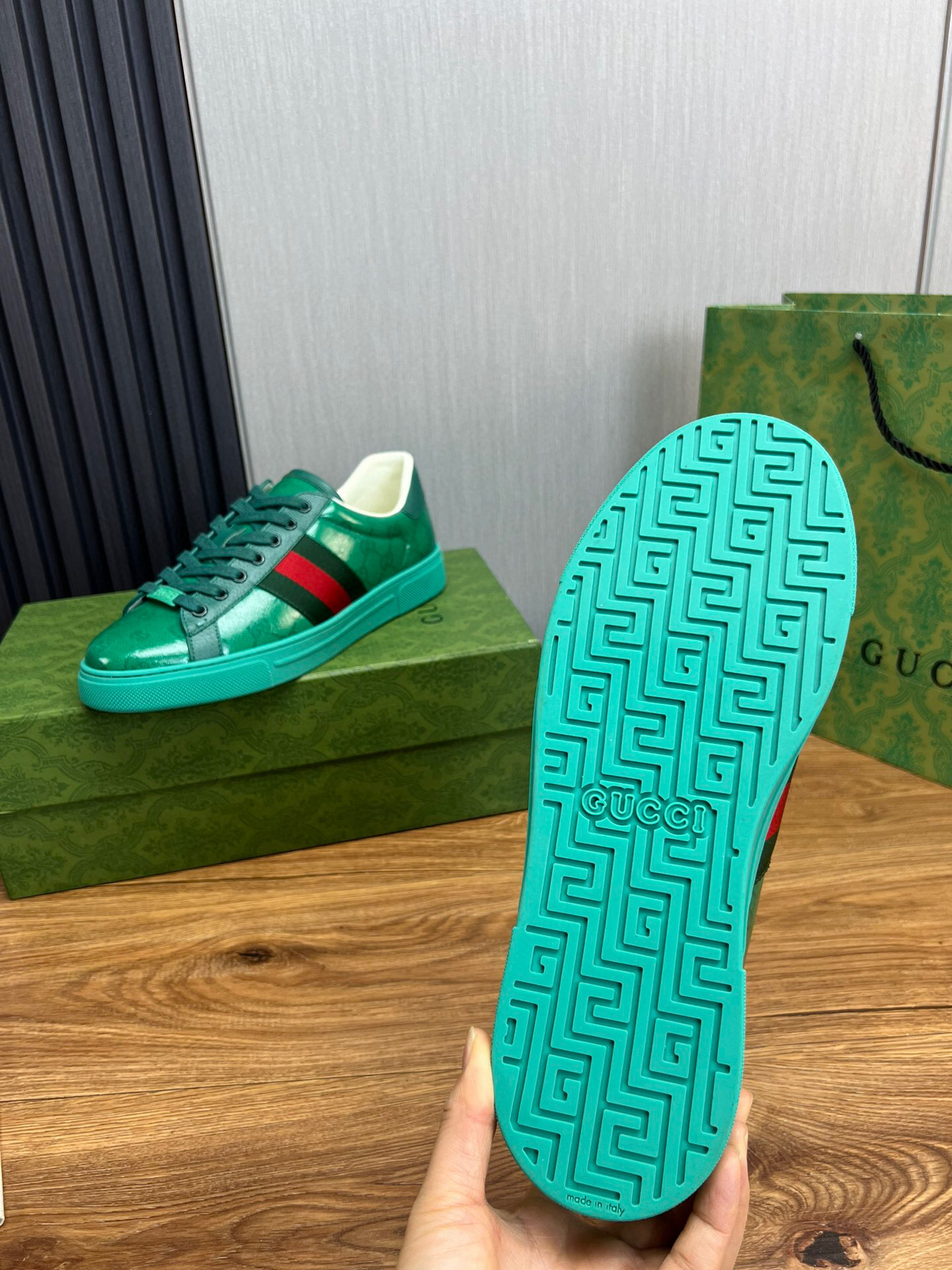 gucci green sneakers for couples, sizes 35-44 - Image 9