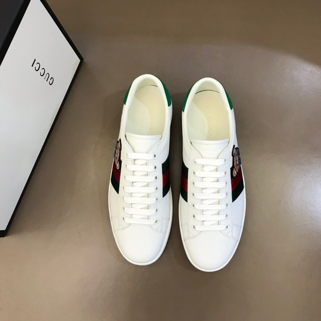 gucci bear embroidered white sneakers 35-44 - Image 9