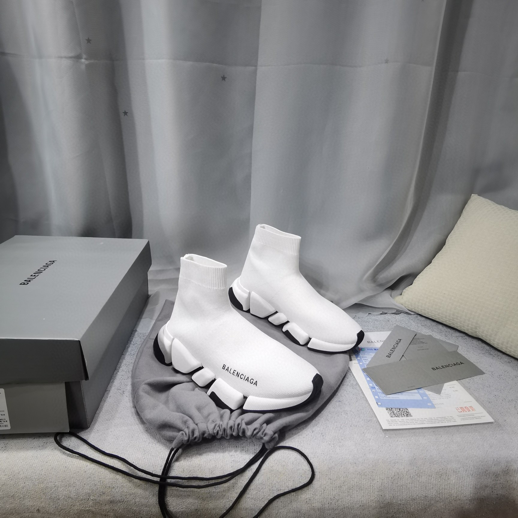 balenciaga white sock sneakers size 35-44 - Image 9