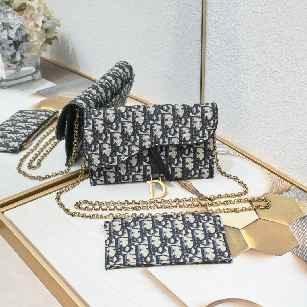 dior 19*11 monogram canvas clutch with chain