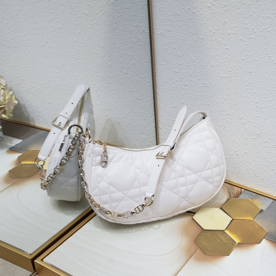 dior quilted white bag 27x16 cm - model 408032
