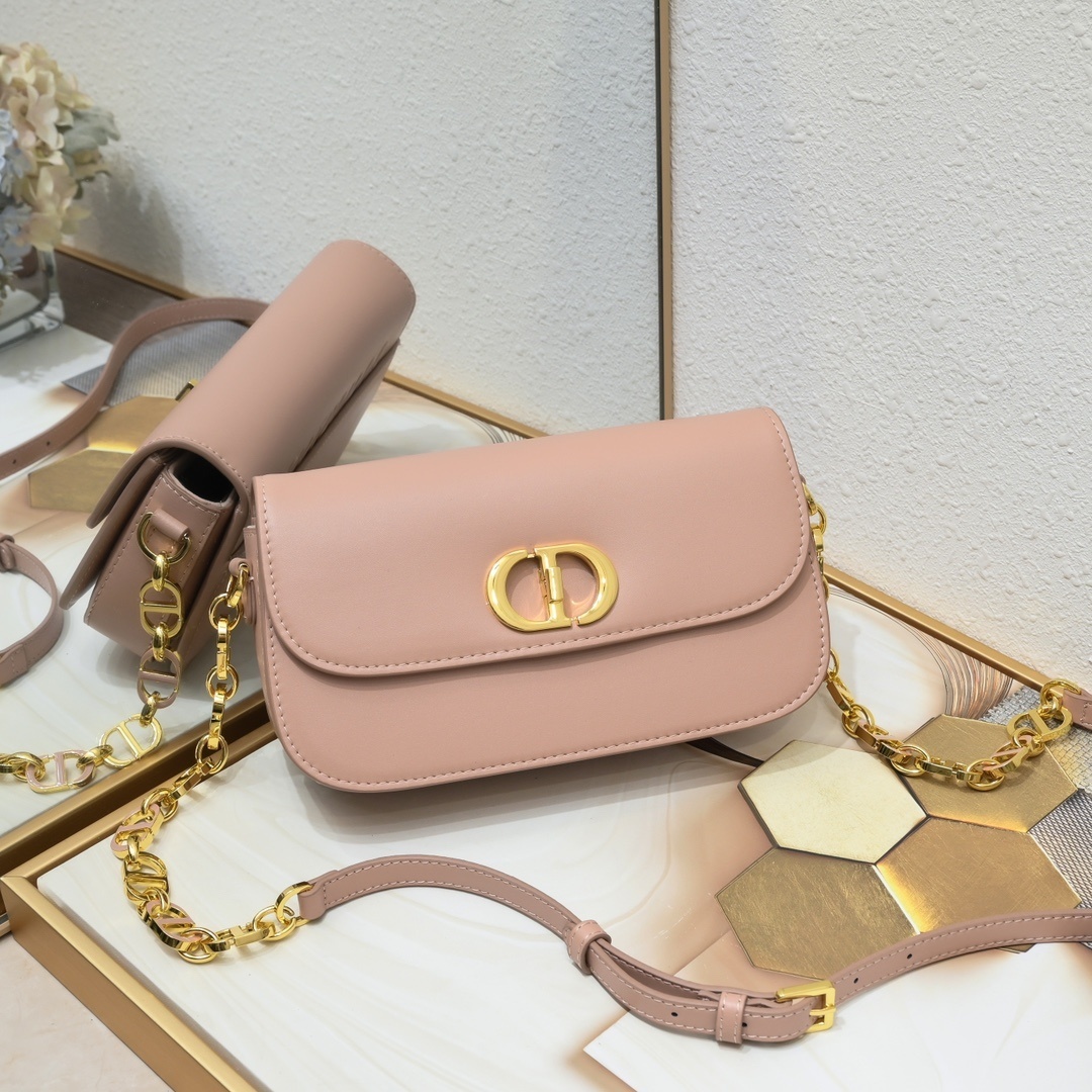 dior pink leather crossbody bag 22*13*6.5