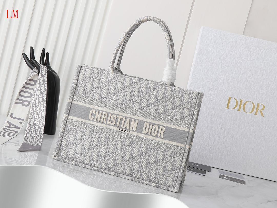 dior christian dior gray tote bag - 36 x 27.5 x 16.8 cm