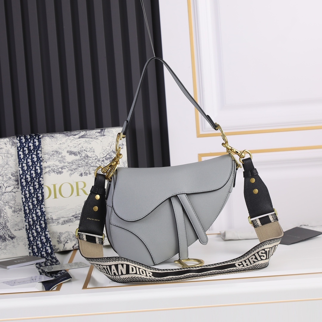 dior gray saddle bag - 25.5x20x6.5 cm